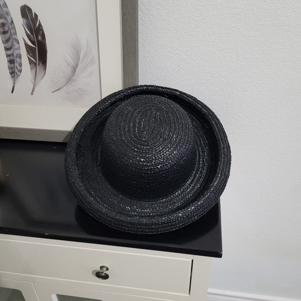 100% black vintage straw hat - Picture 6 of 6